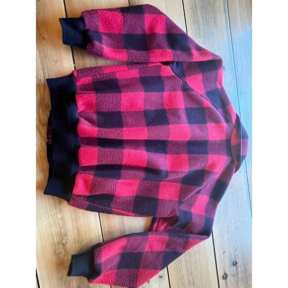 Cabela's Women's Black & Red Plaid Zip up jacket. Vintage? Made in USA. LARGE - Picture 8 of 8